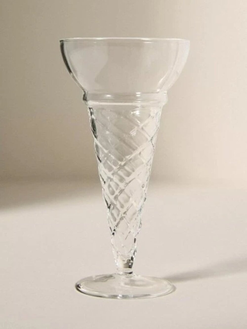 Anthropologie Ice Cream Sundae Flute Glass Clear